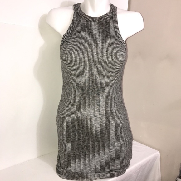 Garage Light Grey Marled Ribbed Sleeveless Dress